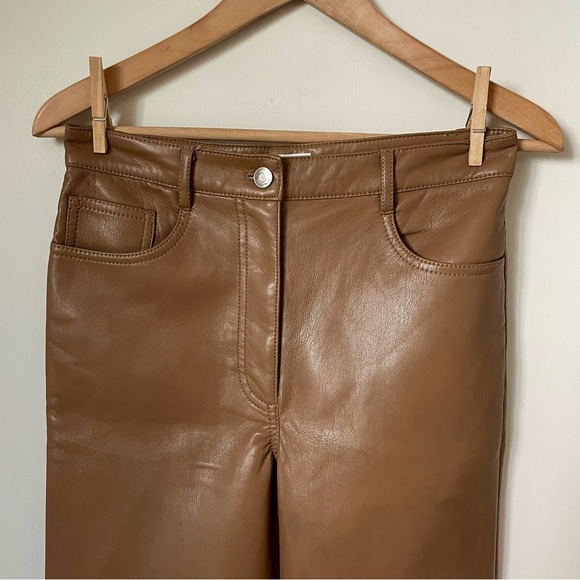 Aritzia Wilfred The Melina Pant Vegan Leather Brown Size 6 - Picture 7 of 11